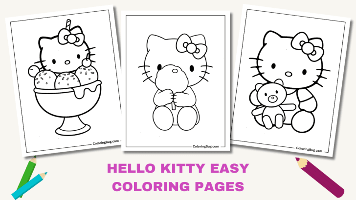 30 Easy Hello Kitty Coloring Pages (Free Printable PDFs)