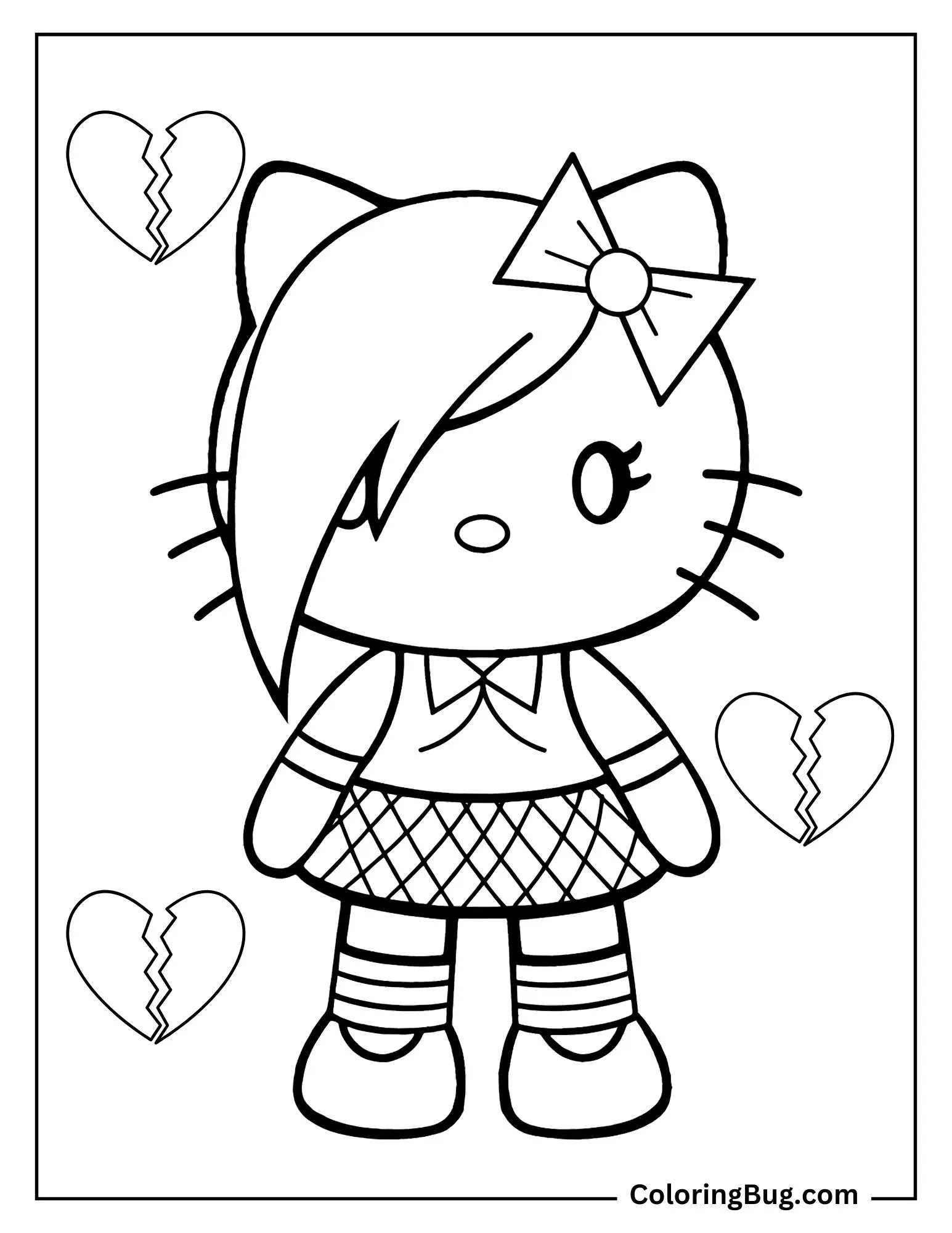 20 Emo Hello Kitty Coloring Pages (Free Printable PDFs)