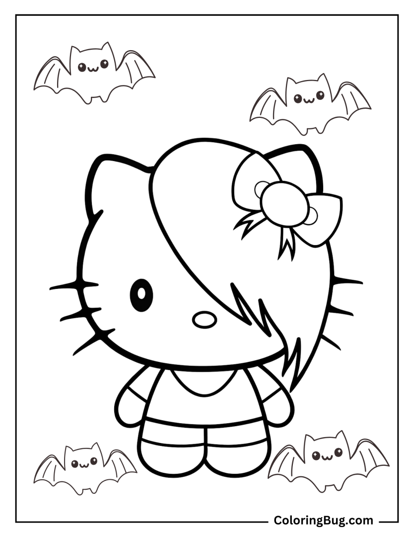 20 Emo Hello Kitty Coloring Pages (Free Printable PDFs)