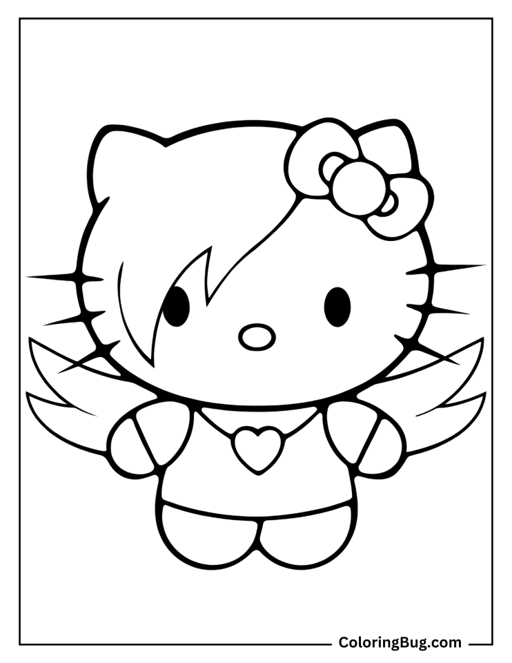 20 Emo Hello Kitty Coloring Pages (Free Printable PDFs)
