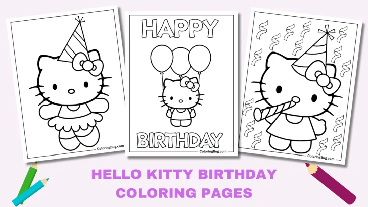 20 Hello Kitty Birthday Coloring Pages (Free Printable PDFs)