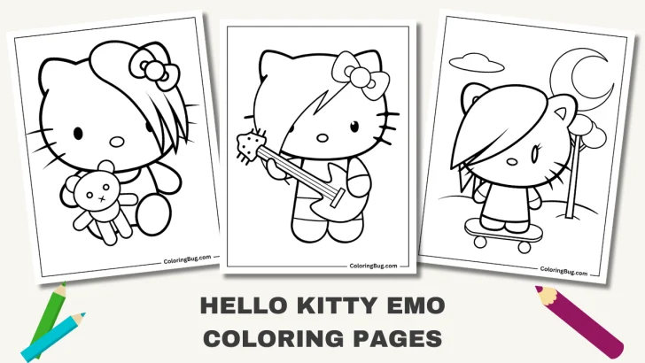 20 Emo Hello Kitty Coloring Pages (Free Printable PDFs)