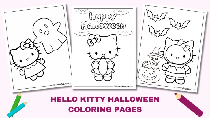 30 Hello Kitty Halloween Coloring Pages (Free Printable PDFs)