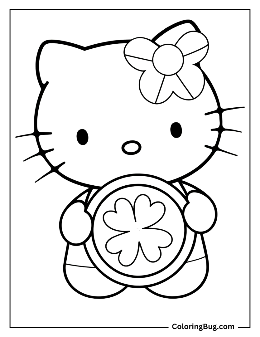 30 Hello Kitty St. Patrick's Day Coloring Pages (Free Printable PDFs)