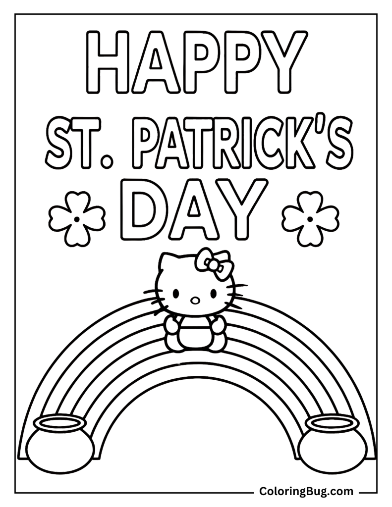 30 Hello Kitty St. Patrick's Day Coloring Pages (Free Printable PDFs)