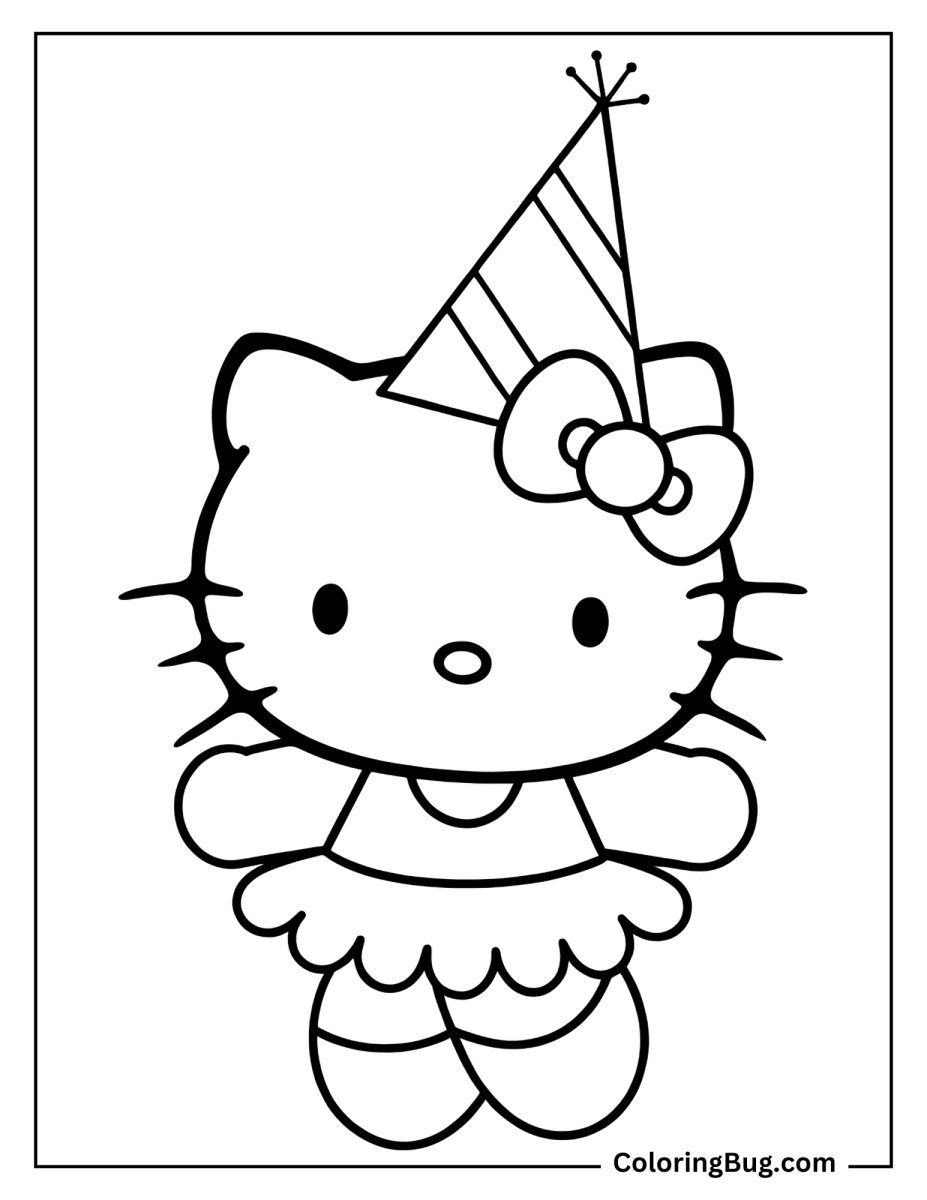 20 Hello Kitty Birthday Coloring Pages (Free Printable PDFs)