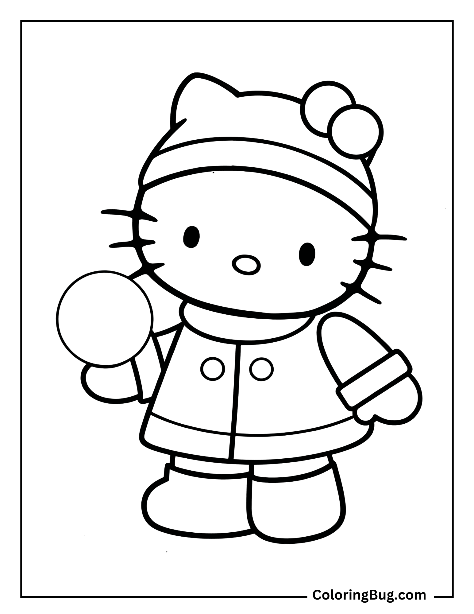 20 Winter Hello Kitty Coloring Pages (Free Printable PDFs)