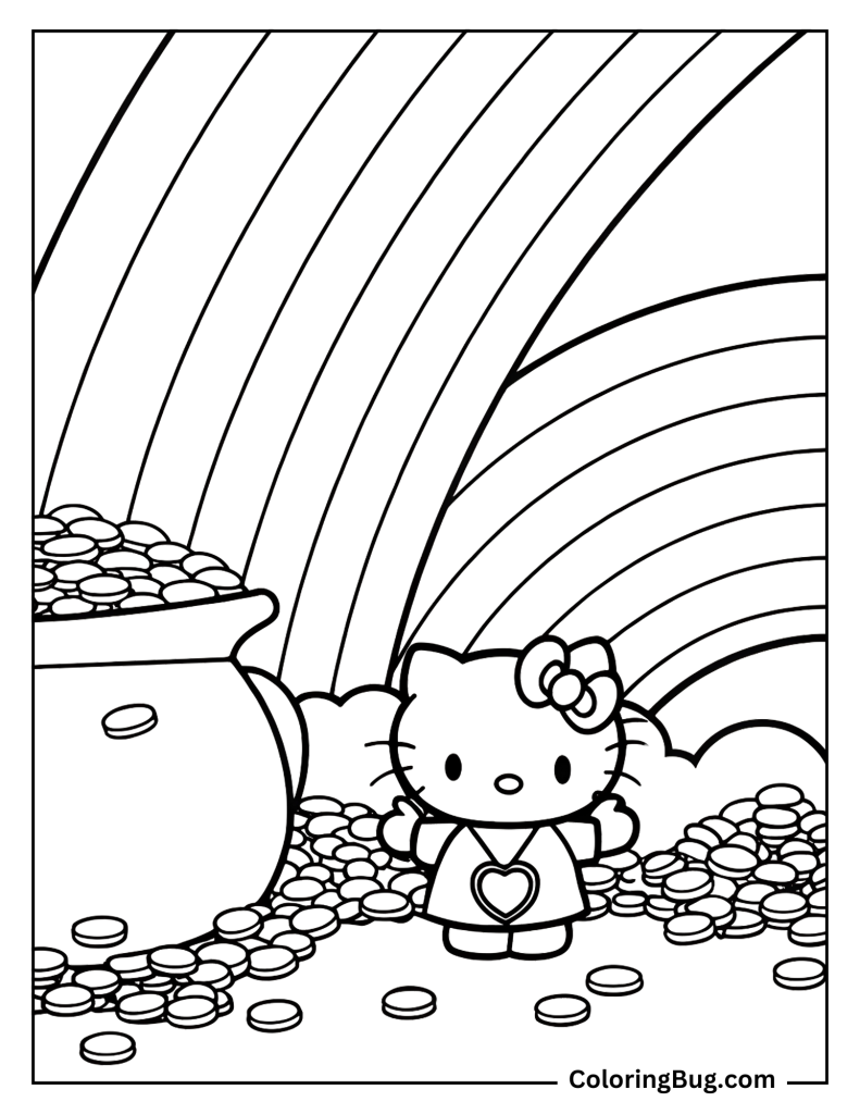 30 Hello Kitty St. Patrick's Day Coloring Pages (Free Printable PDFs)