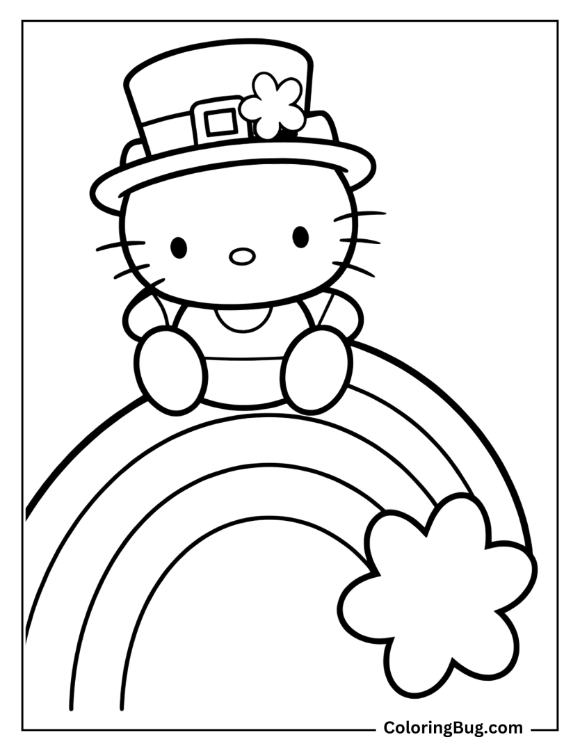 30 Hello Kitty St. Patrick's Day Coloring Pages (Free Printable PDFs)