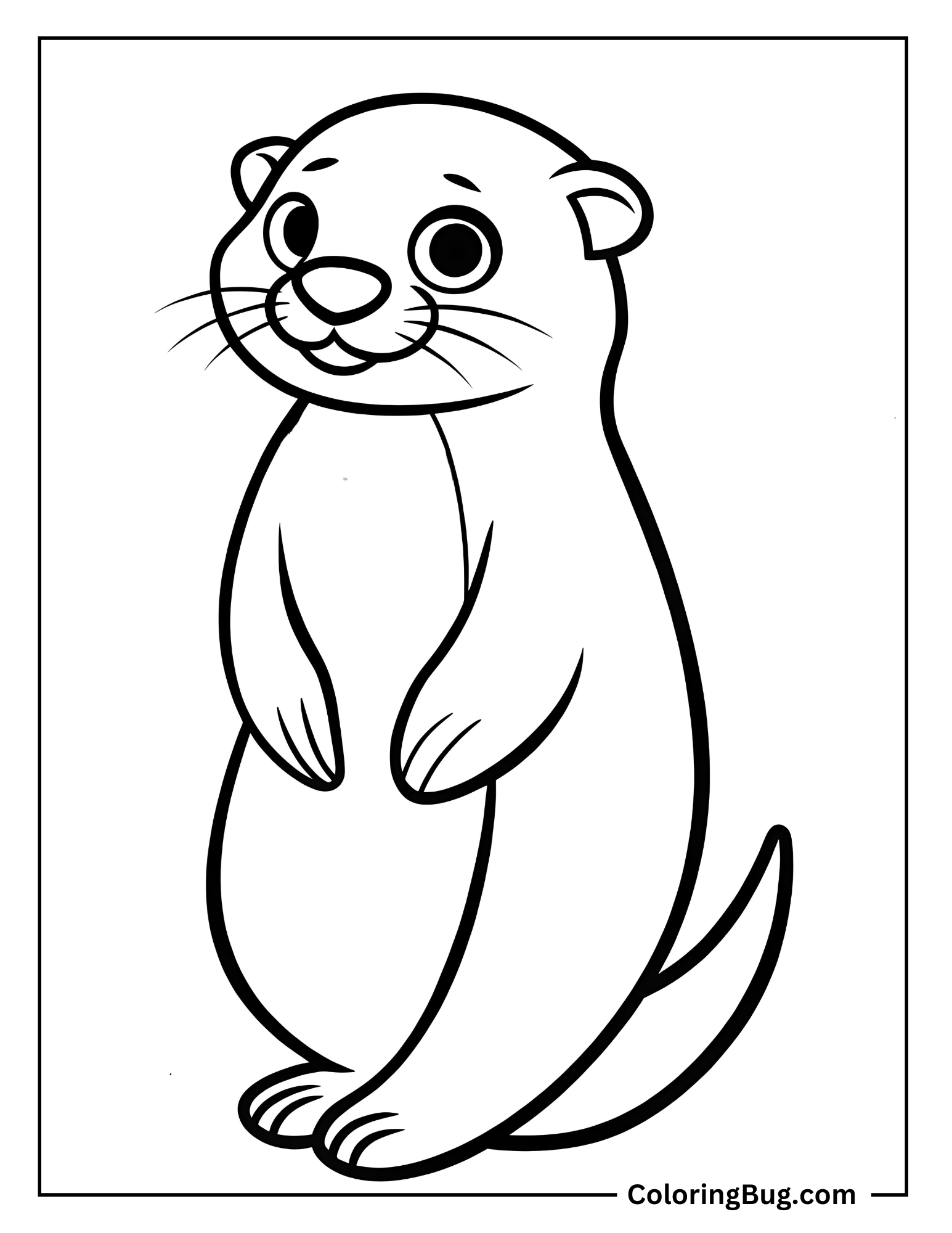 Kawaii Otter Coloring Sheet