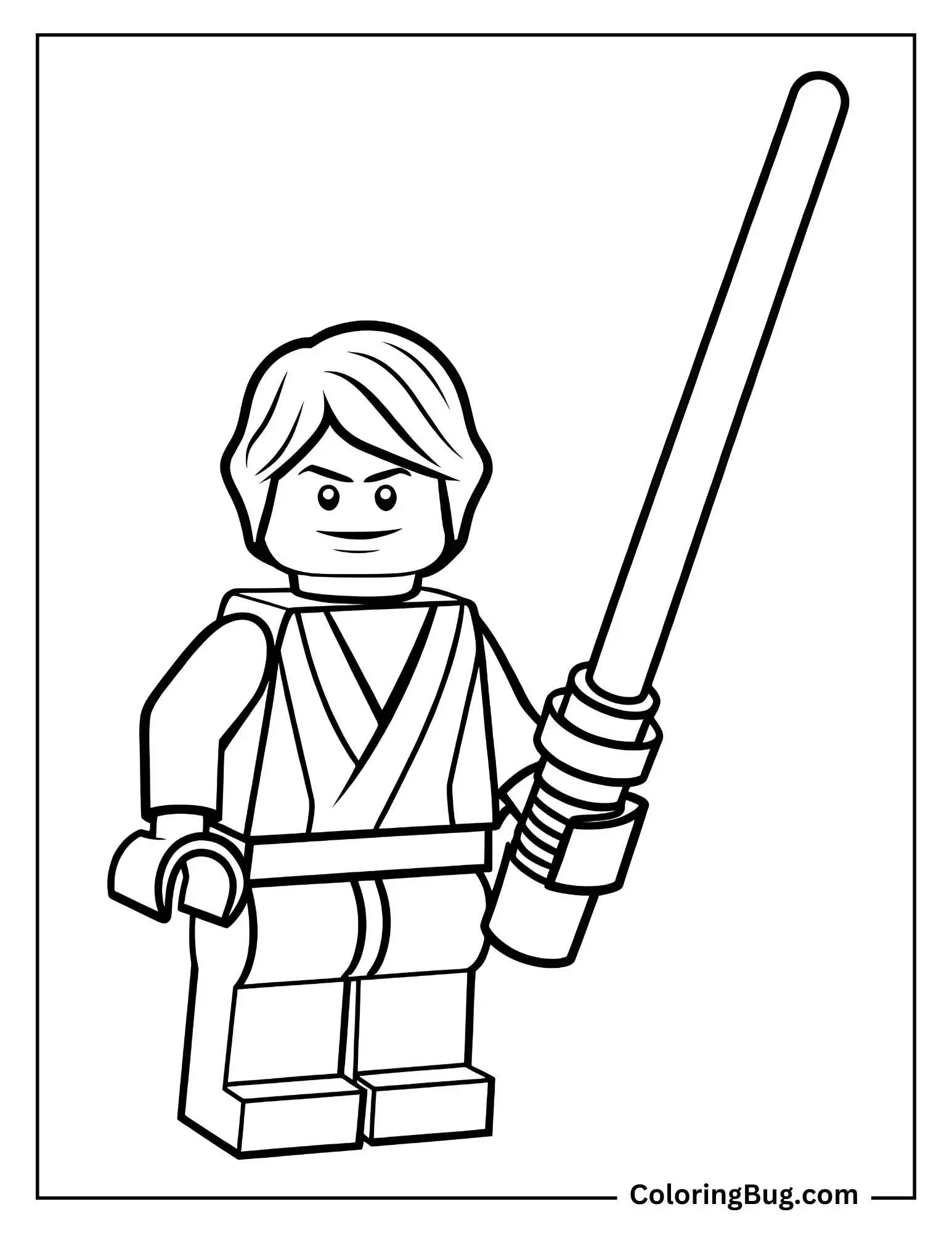 LEGO Anakin Skywalker Minifigure Coloring Page