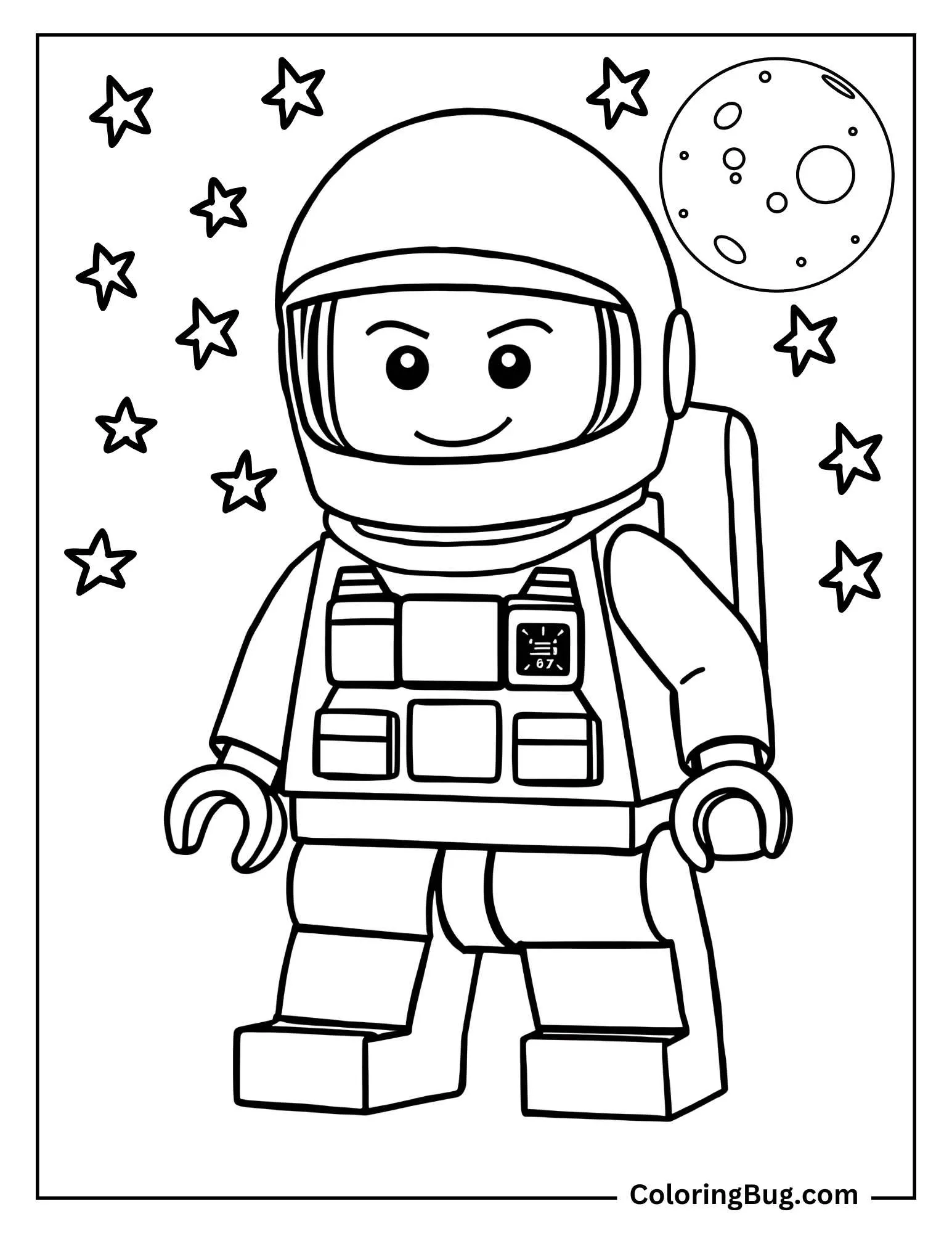 LEGO Astronaut Minifigure Coloring Page
