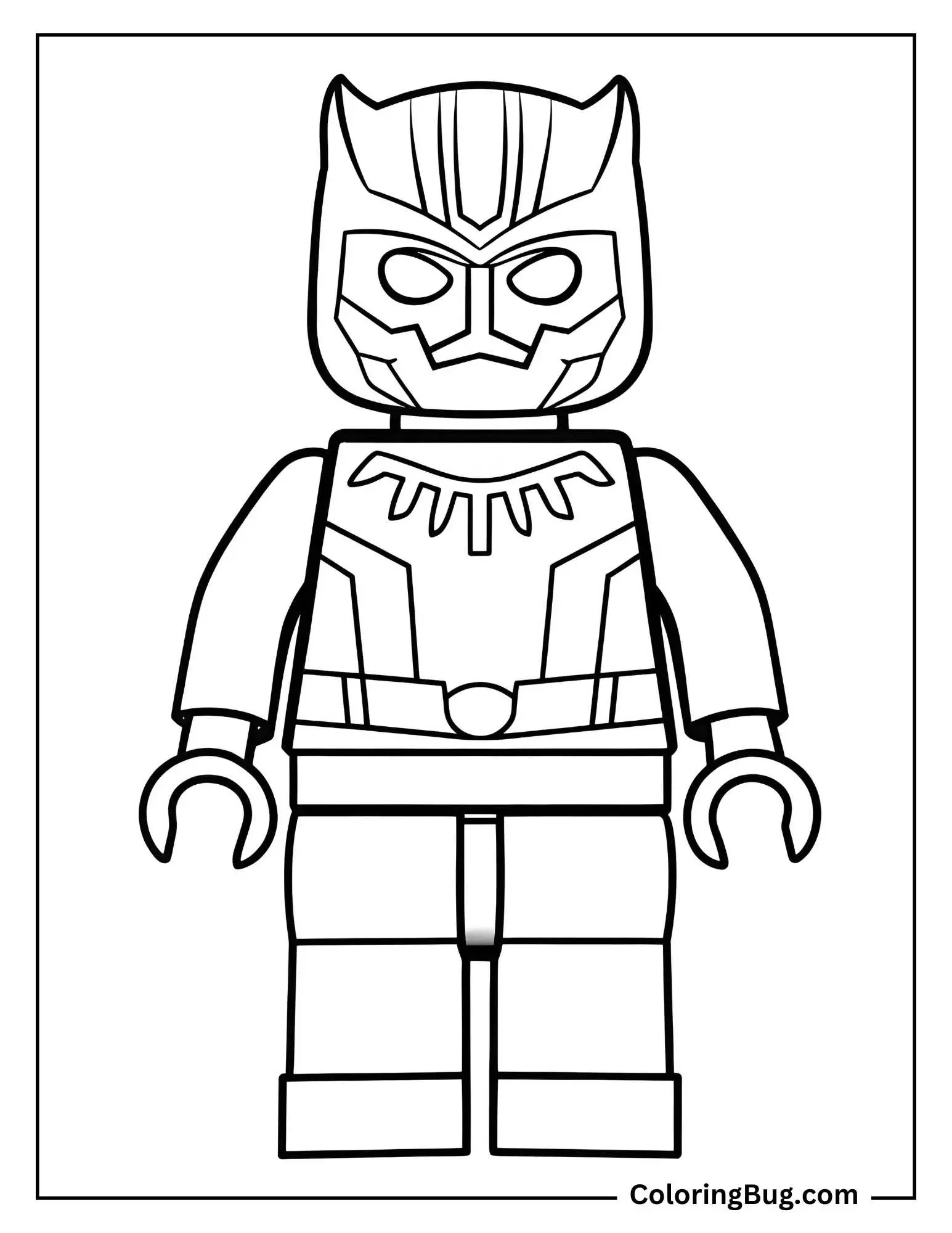 LEGO Black Panther Minifigure Coloring Page