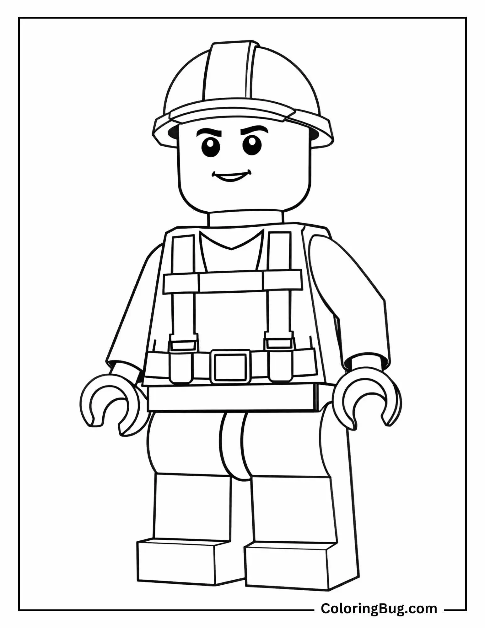 LEGO Builder Minifigure Coloring Page