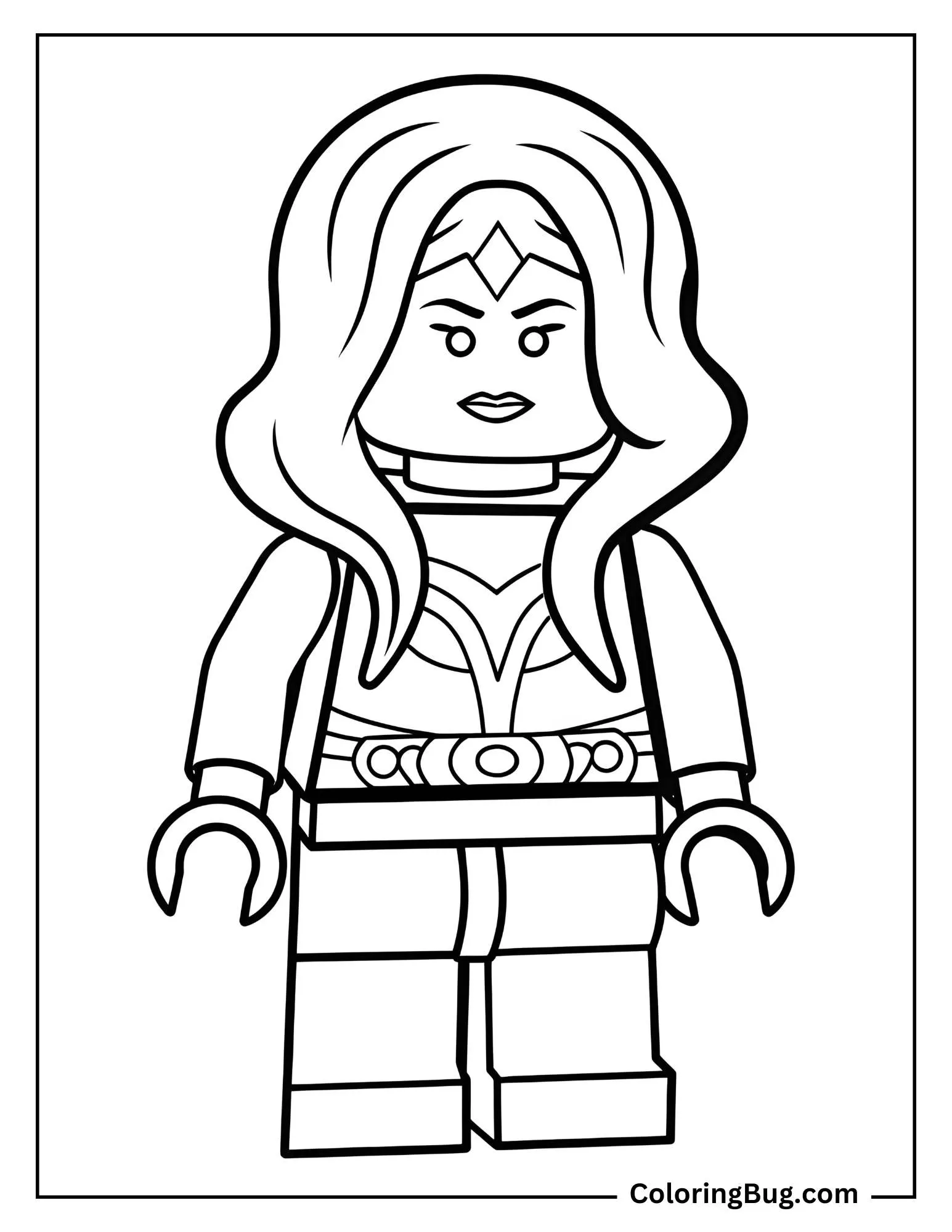 LEGO Gamora Minifigure Coloring Page