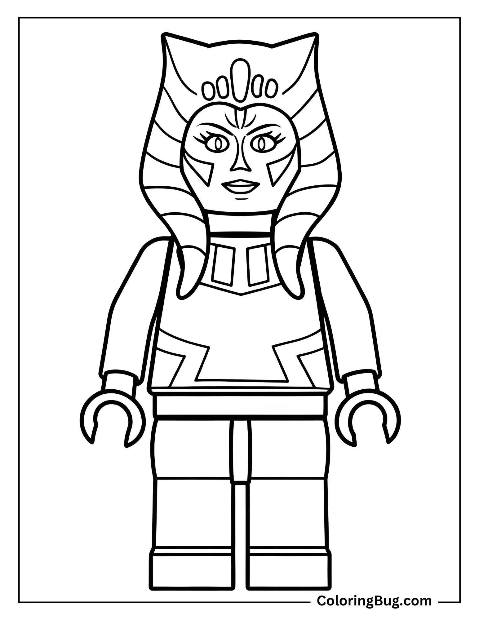 LEGO Star Wars Ahsoka Tano Minifigure Coloring Page
