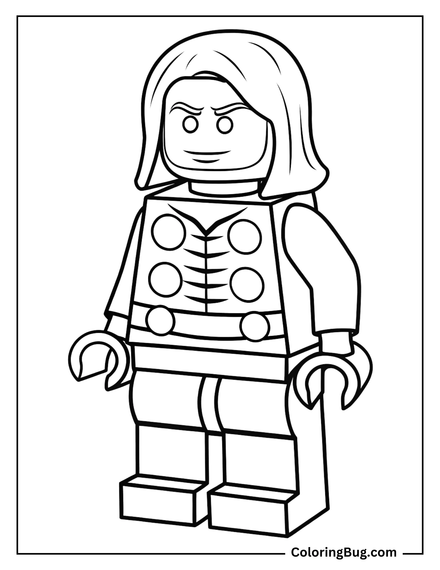LEGO Thor Minifigure Coloring Page