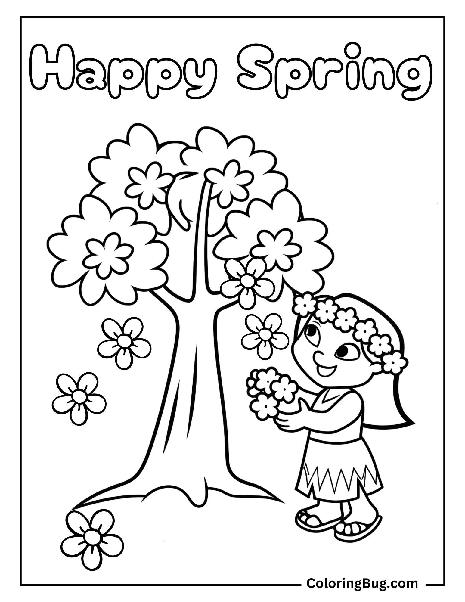 Lilo picking Flowers From Tree Coloring sheet
