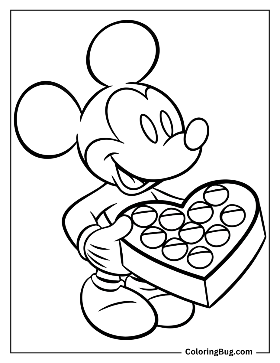 30 Mickey Mouse Valentines Coloring Pages (Free Printable PDFs)