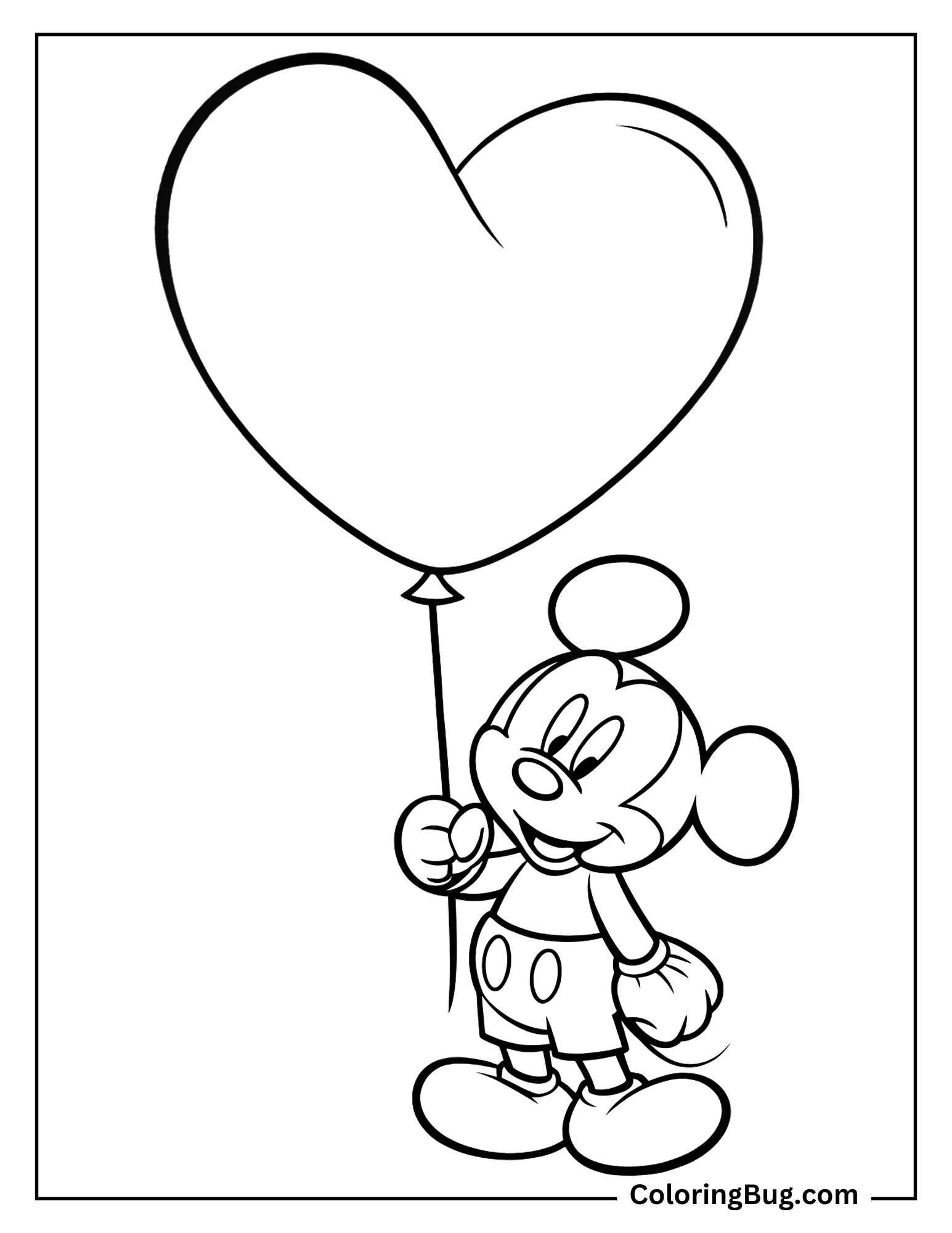 30 Mickey Mouse Valentines Coloring Pages (Free Printable PDFs)
