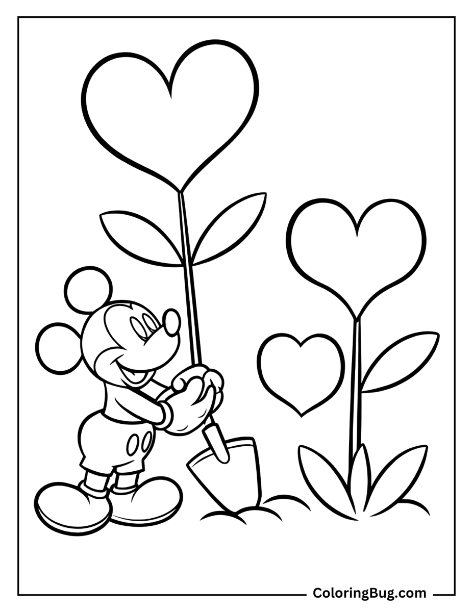 30 Mickey Mouse Valentines Coloring Pages (Free Printable PDFs)