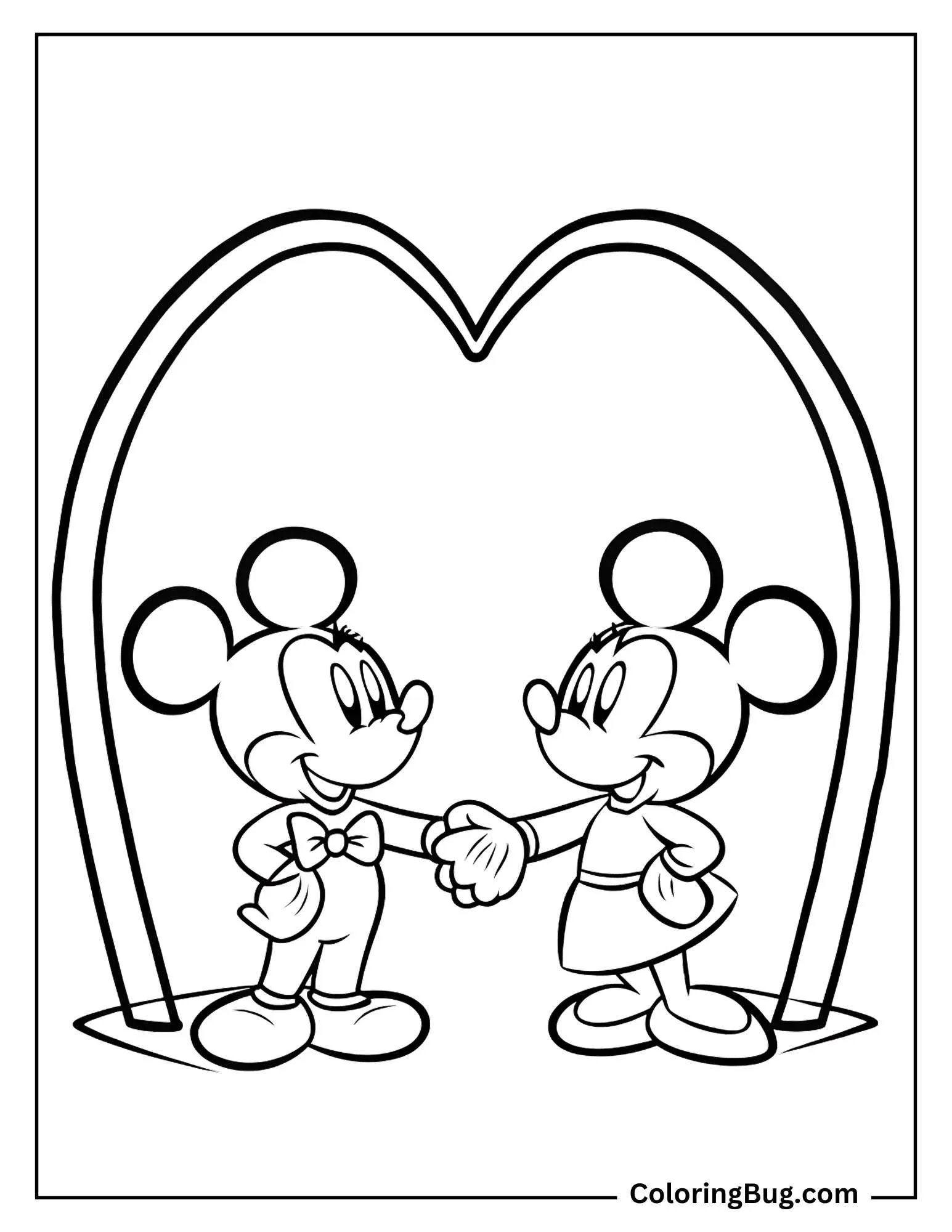 30 Mickey Mouse Valentines Coloring Pages (Free Printable PDFs)