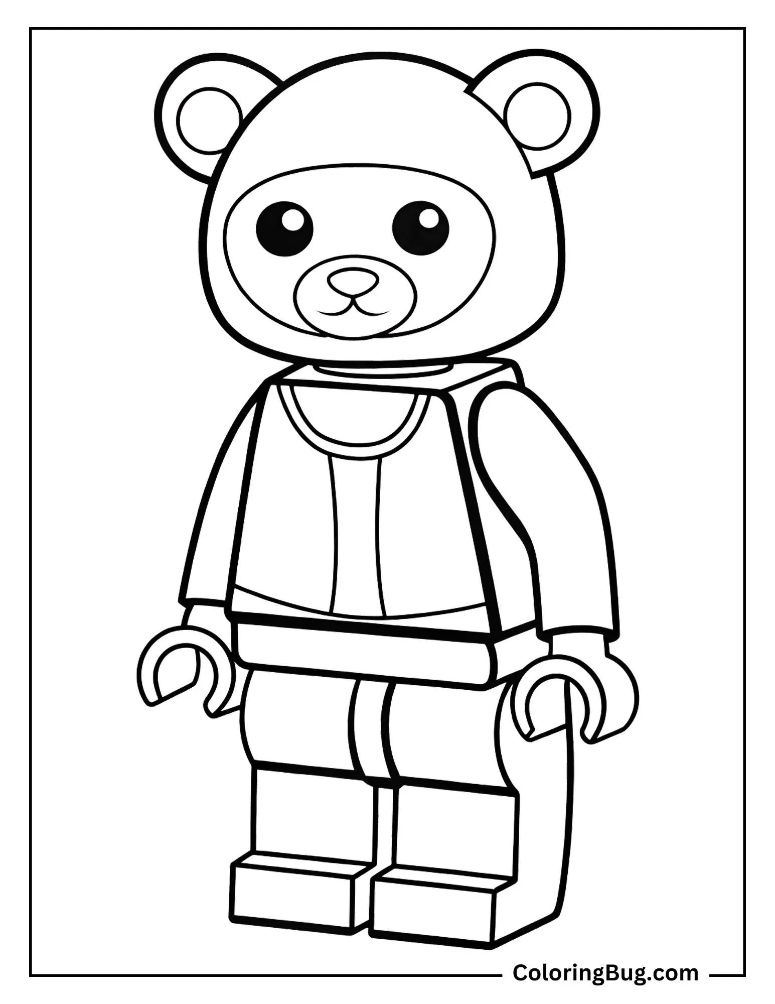 Otter LEGO Minifigure Coloring Page