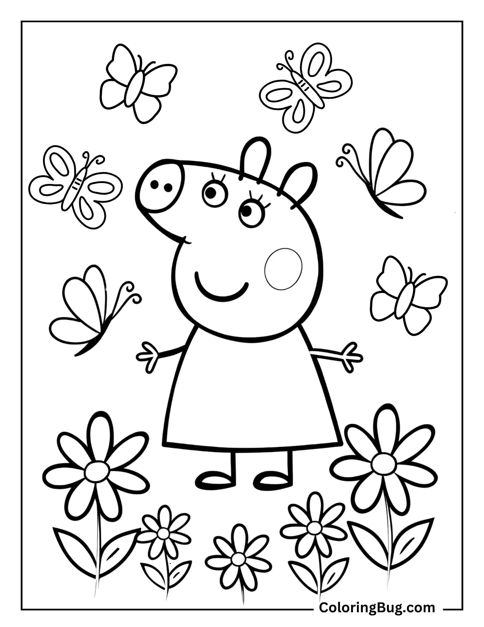 30 Peppa Pig Spring Coloring Pages (Free Printable PDFs)