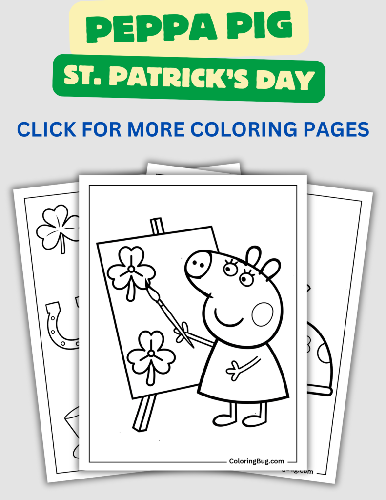 Peppa Pig St. Patrick's Day Coloring Pages