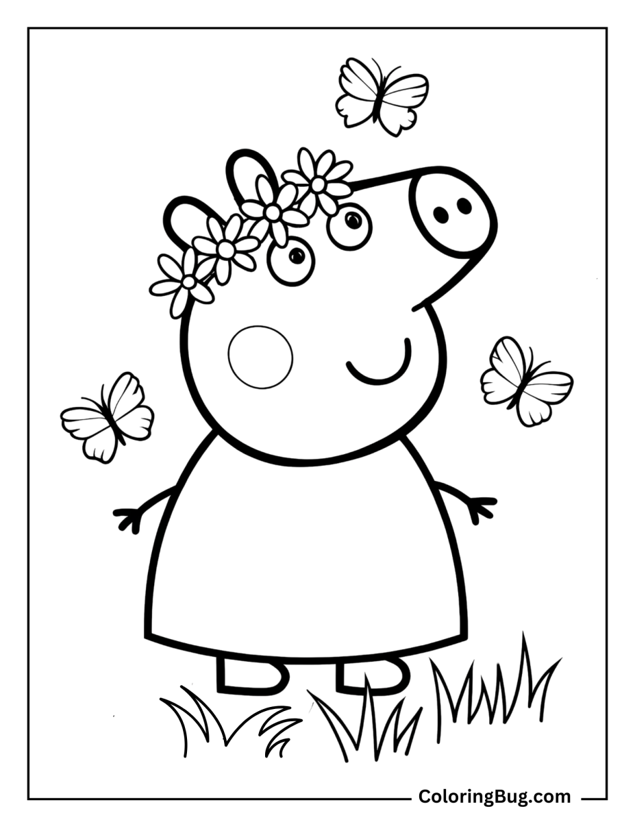 30 Peppa Pig Spring Coloring Pages (Free Printable PDFs)