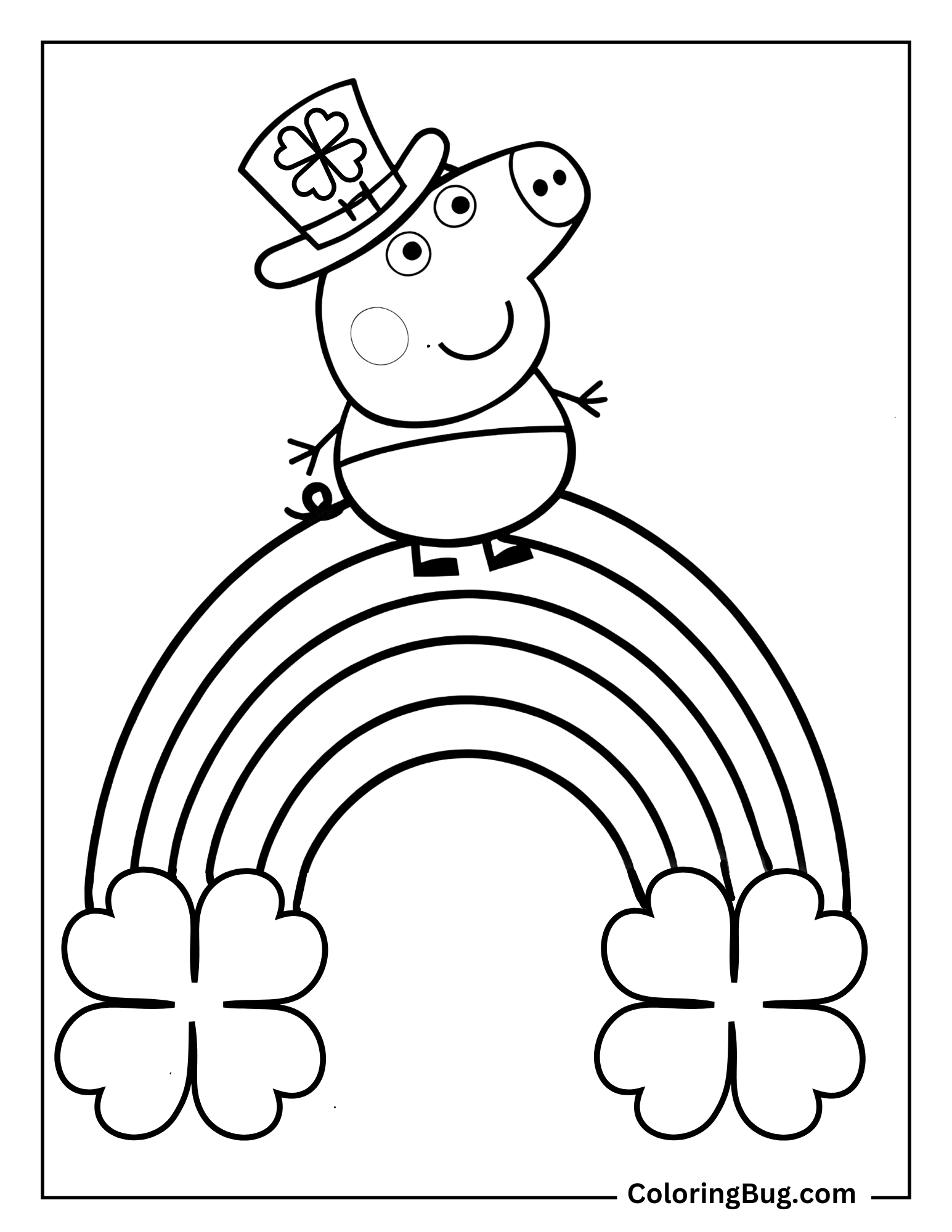 30 Peppa Pig St. Patrick's Day Coloring Pages (Free Printable PDFs)