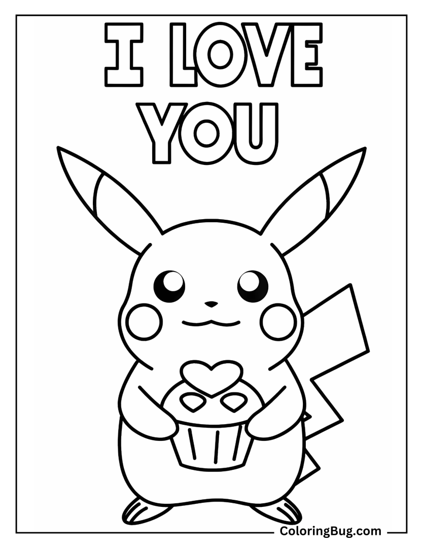 20 Pikachu Valentines Coloring Pages (Free Printable PDFs)