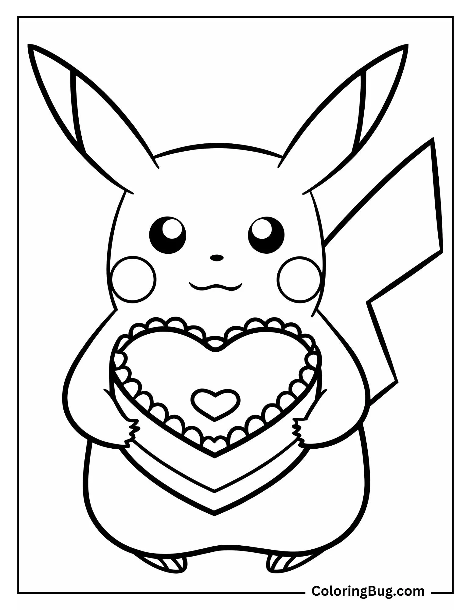 20 Pikachu Valentines Coloring Pages (Free Printable PDFs)