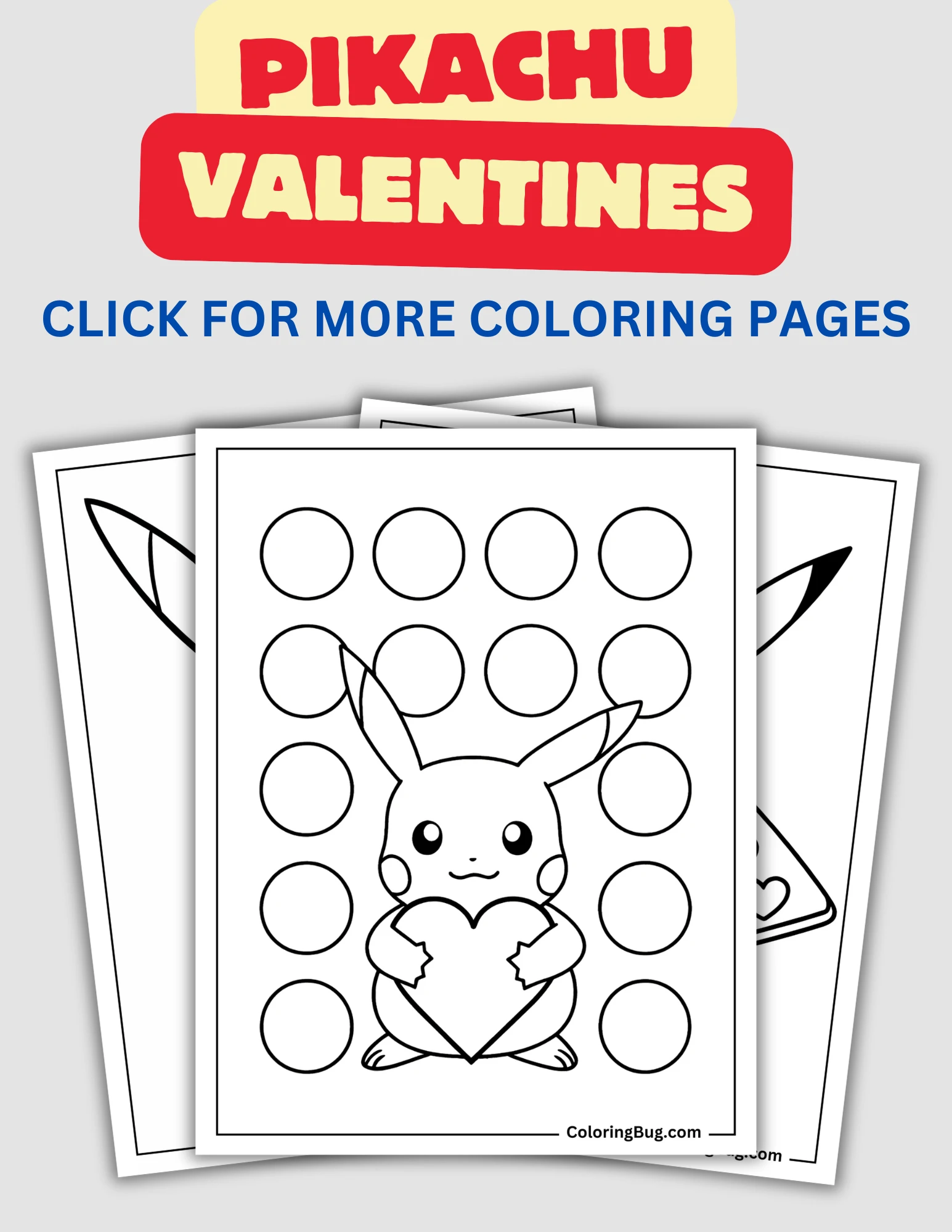 Pikachu Valentines Coloring Pages