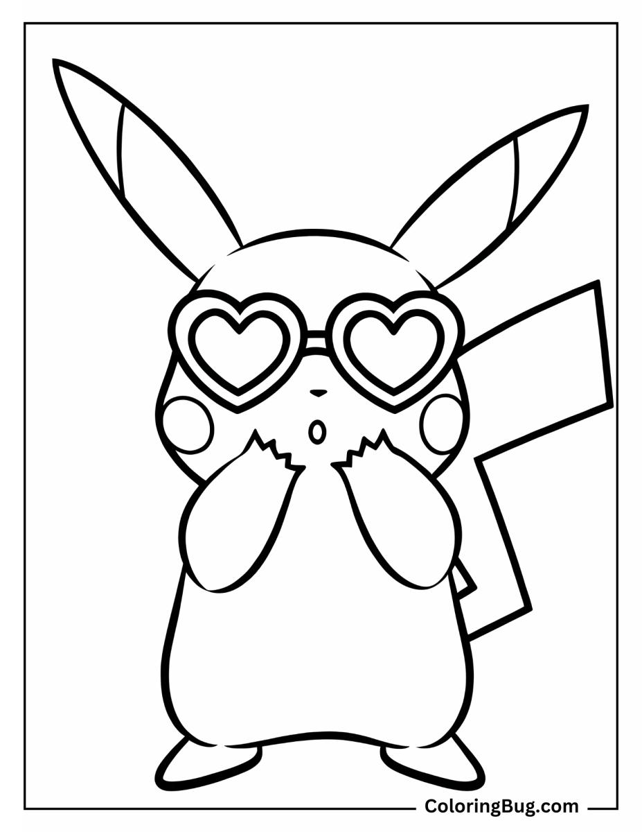 20 Pikachu Valentines Coloring Pages (Free Printable PDFs)