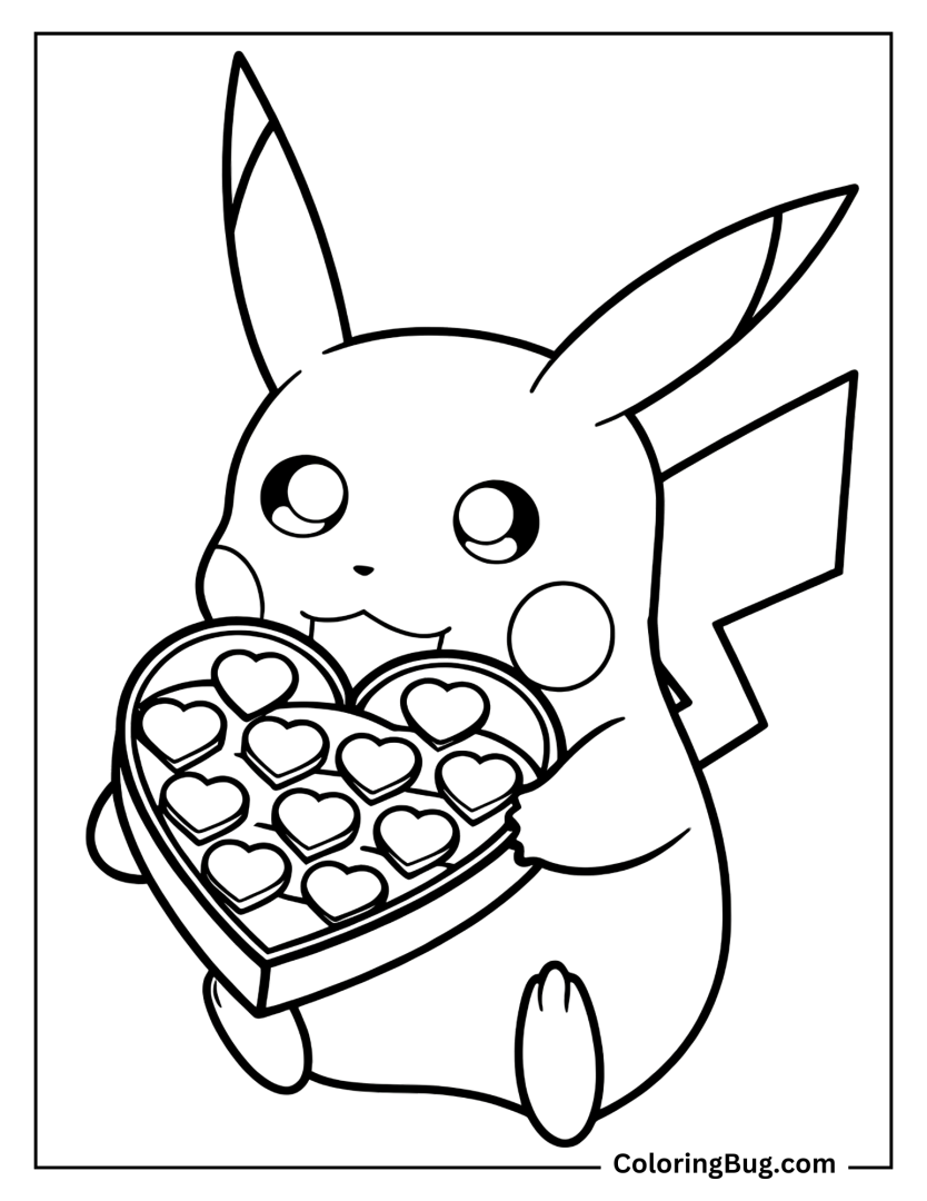 20 Pikachu Valentines Coloring Pages (Free Printable PDFs)