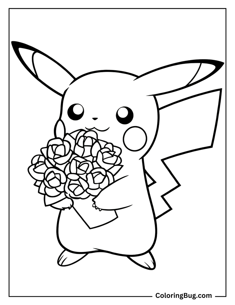 20 Pikachu Valentines Coloring Pages (Free Printable PDFs)