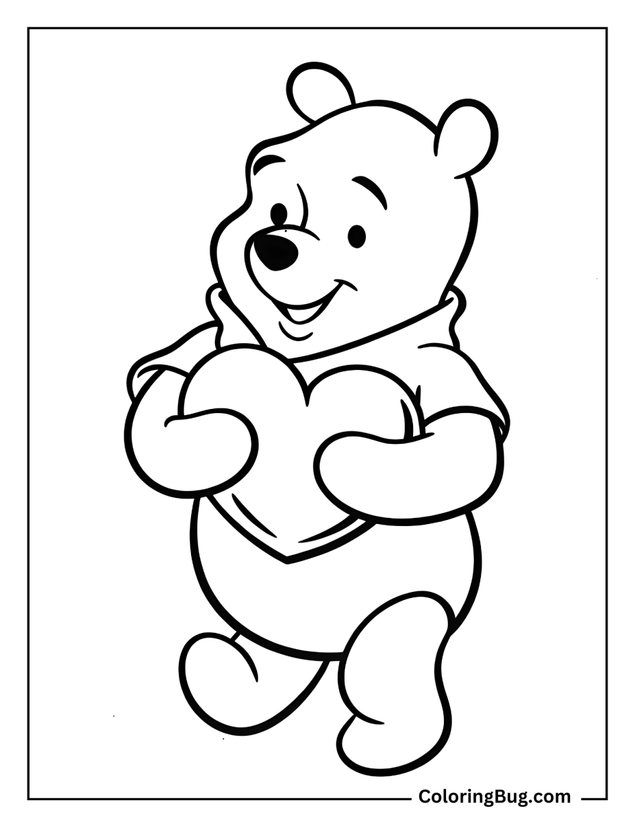 30 Winnie The Pooh Valentines Coloring Pages (Free Printable PDFs)