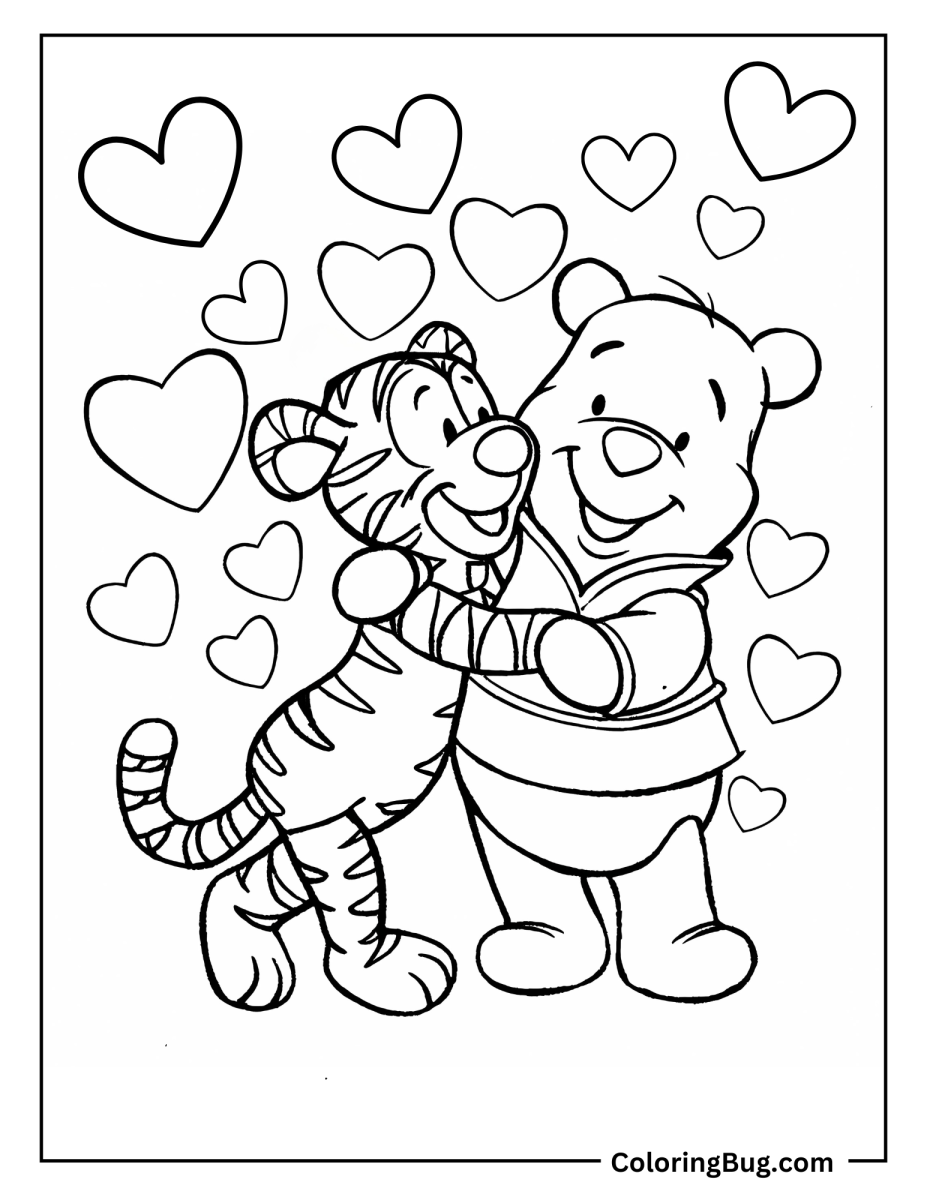 30 Winnie The Pooh Valentines Coloring Pages (Free Printable PDFs)