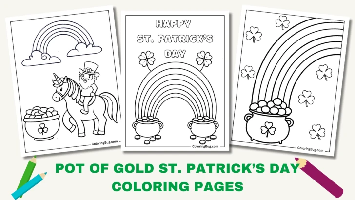 20 Pot of Gold St. Patrick’s Day Coloring Pages (Free Printable PDFs)