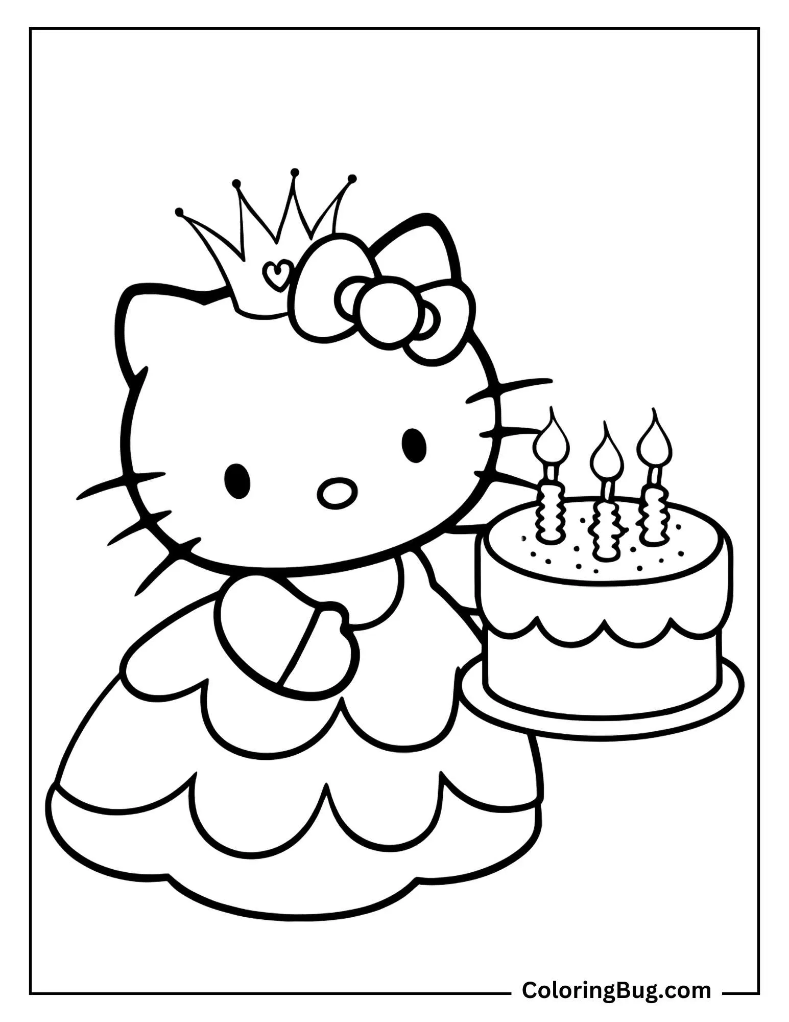 20 Princess Hello Kitty Coloring Pages (Free Printable PDFs)