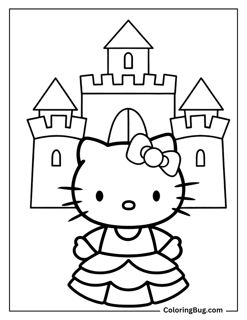 20 Princess Hello Kitty Coloring Pages (Free Printable PDFs)