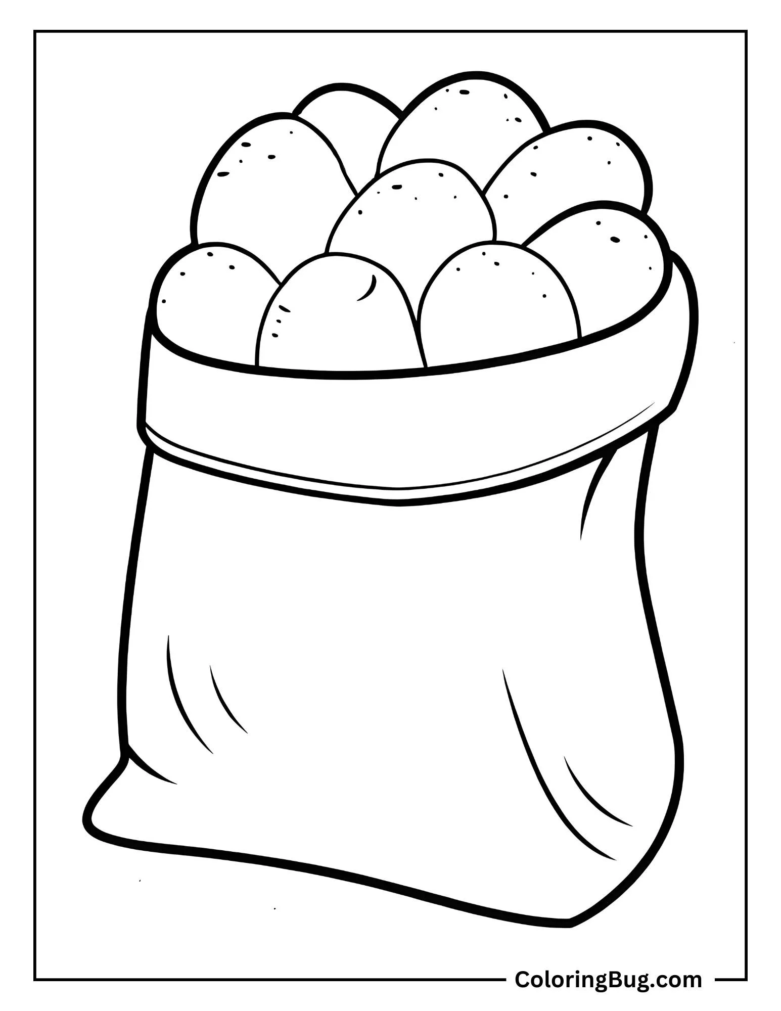 Sack Of Potatoes Coloring Sheet