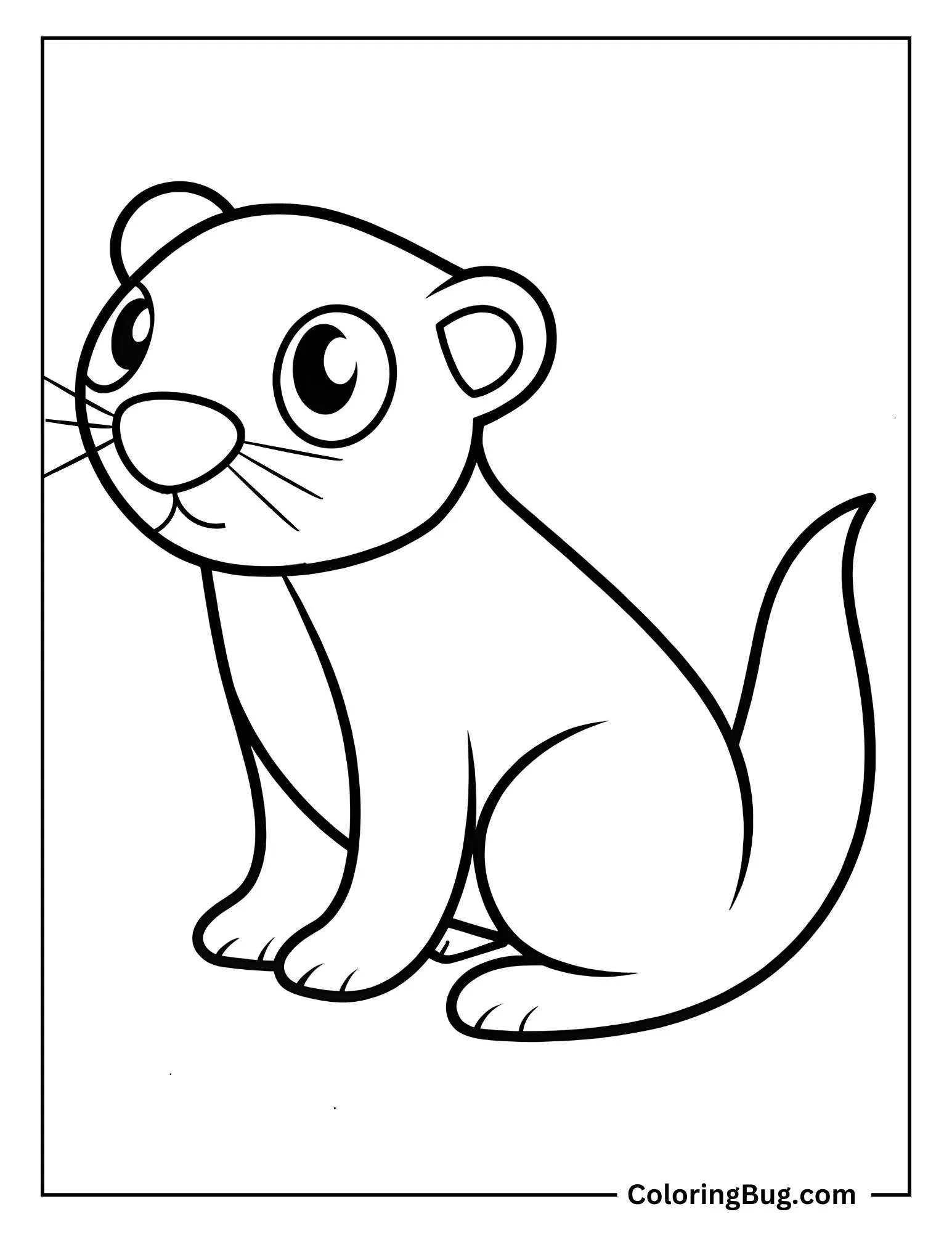 Simple Otter Coloring Sheet
