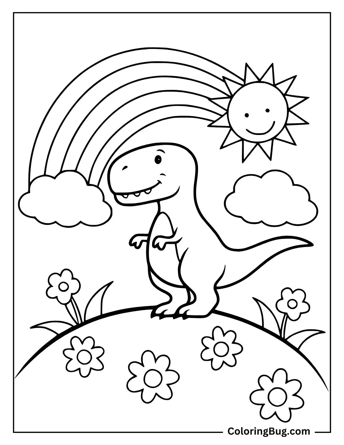 Simple T-Rex Under a Rainbow Coloring Sheet