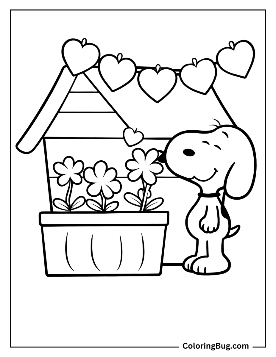 20 Snoopy Valentines Coloring Pages (Free Printable PDFs)