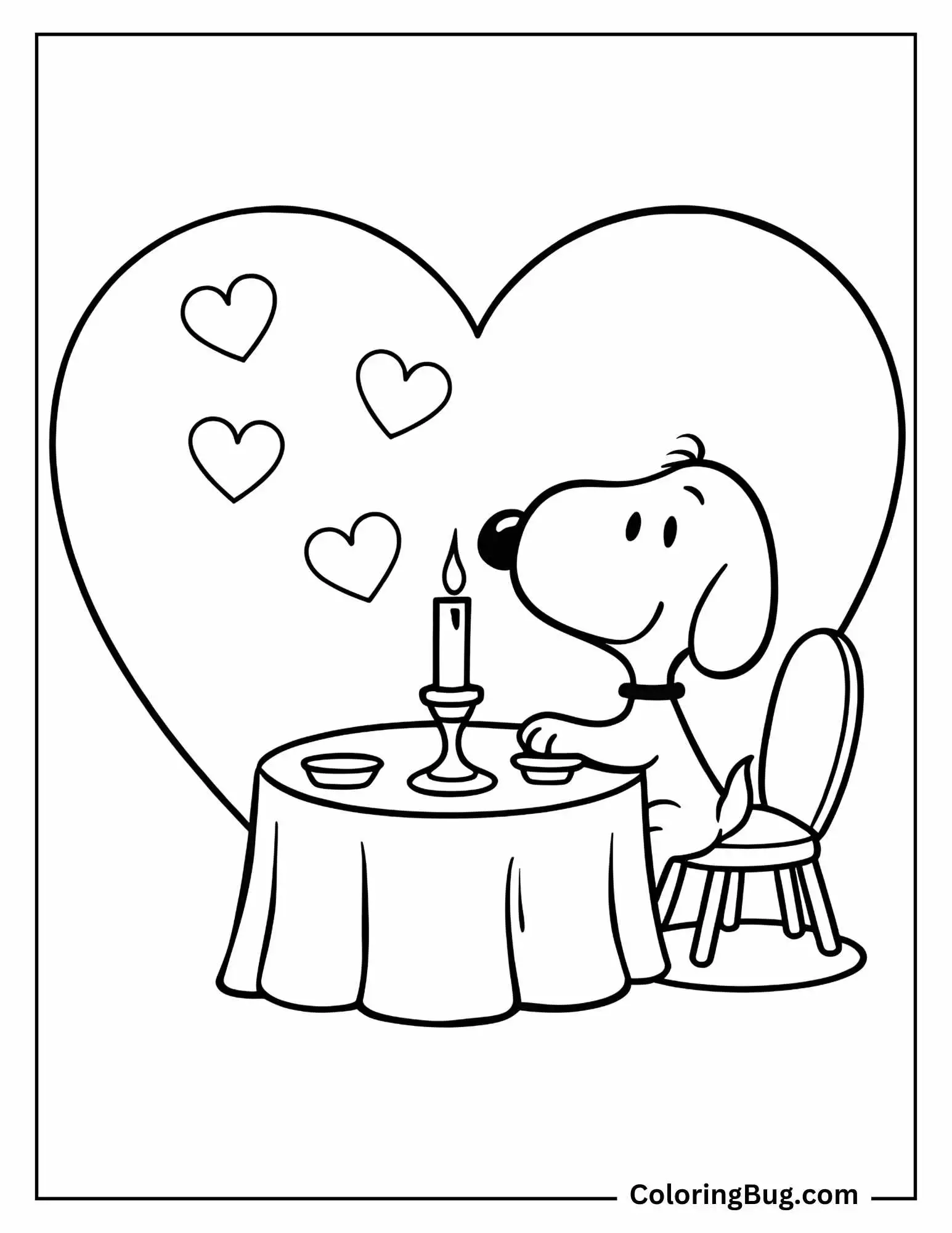 20 Snoopy Valentines Coloring Pages (Free Printable PDFs)