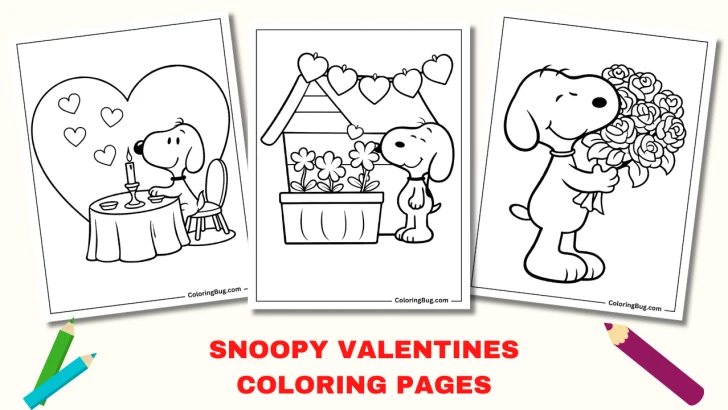 20 Snoopy Valentines Coloring Pages (Free Printable PDFs)