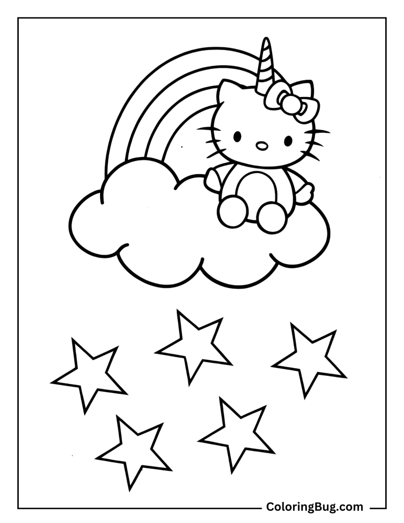 40 Unicorn Hello Kitty Coloring pages (Free printable PDFs)