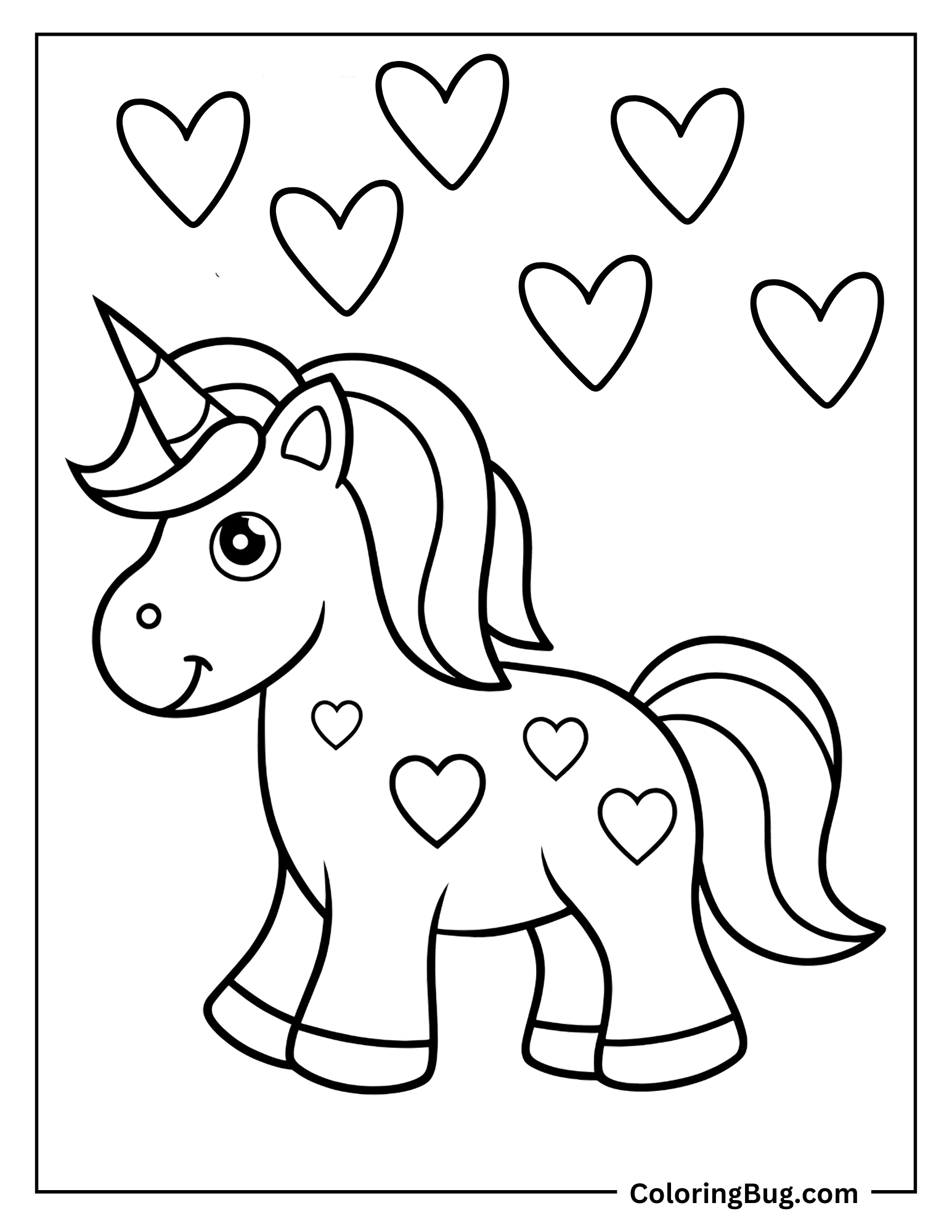 Valentine’s Day Unicorn Coloring Sheet